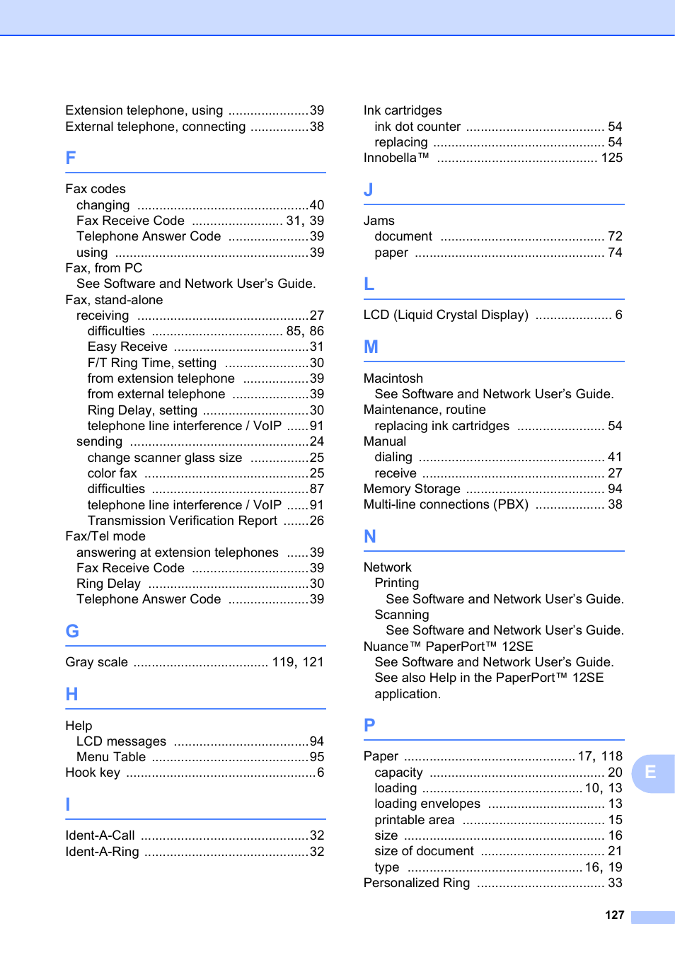 Brother MFC-J450DW User Manual | Page 141 / 143 | Also for: MFC-J475DW