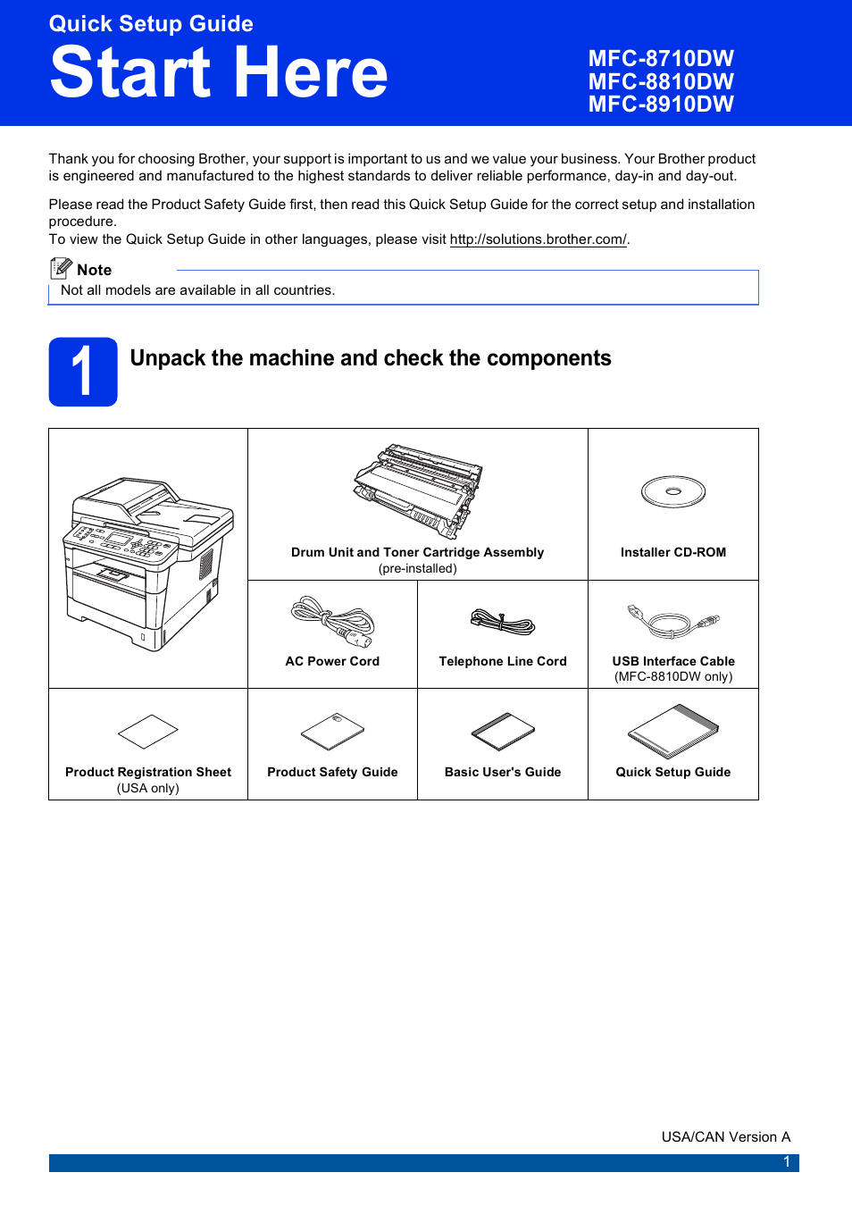 Brother MFC-8710DW User Manual | 44 pages | Also for: MFC-8810DW, MFC