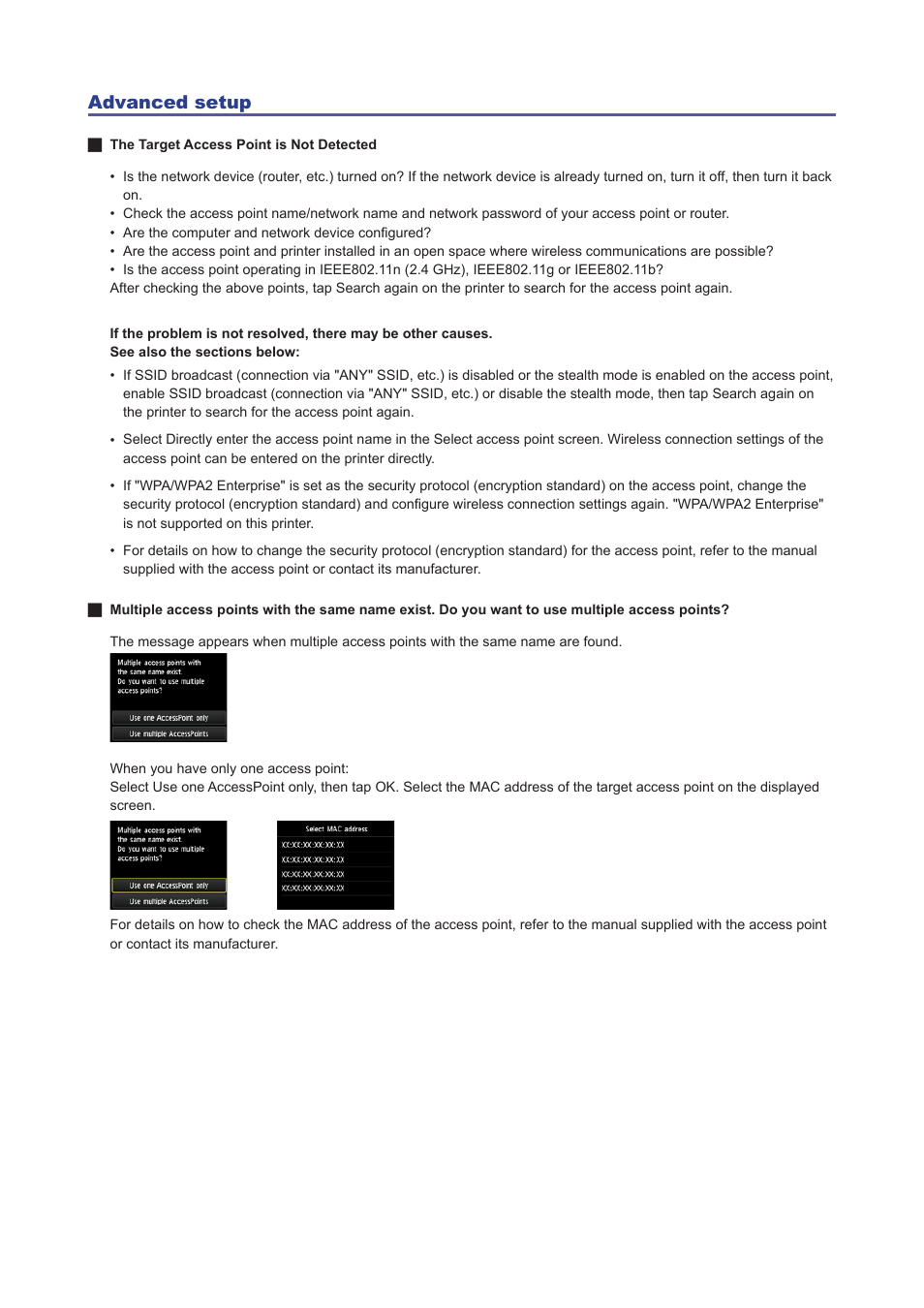 Advanced setup | Canon PIXMA MG7150 User Manual | Page 21 / 27