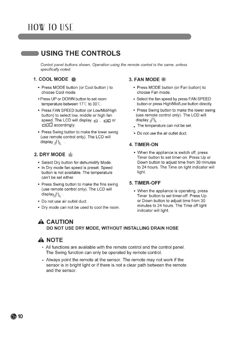 LG LP1010SNR User Manual | Page 10 / 48