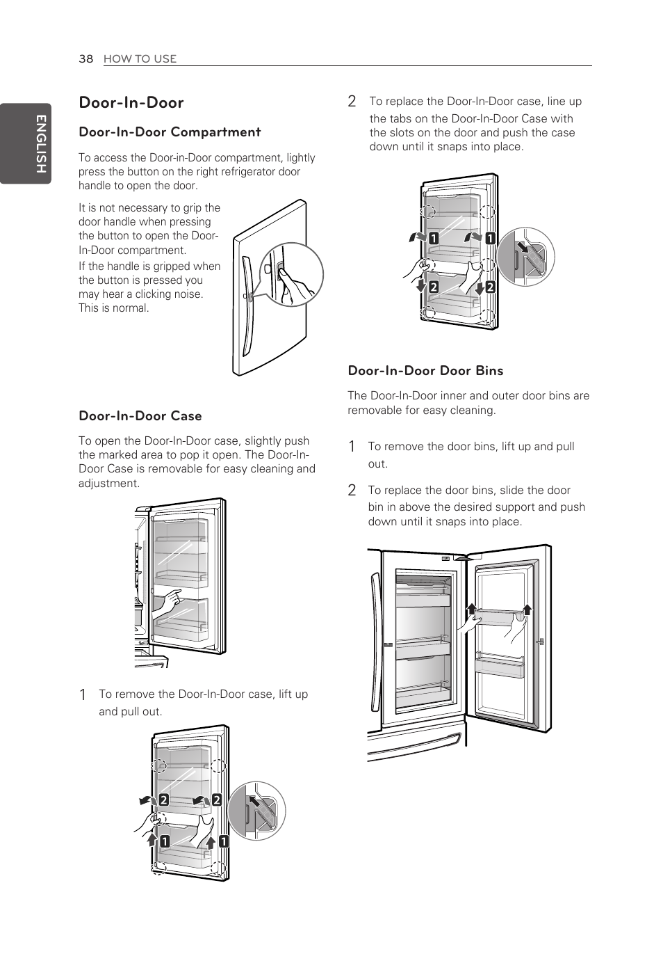Door-in-door | LG LMXS30776S User Manual | Page 38 / 61