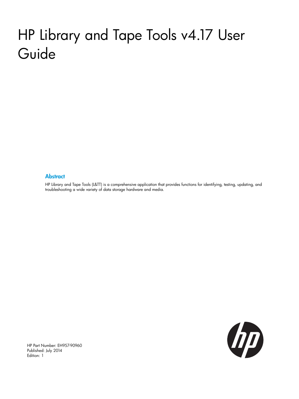 HP Library and Tape Tools User Manual 182 pages