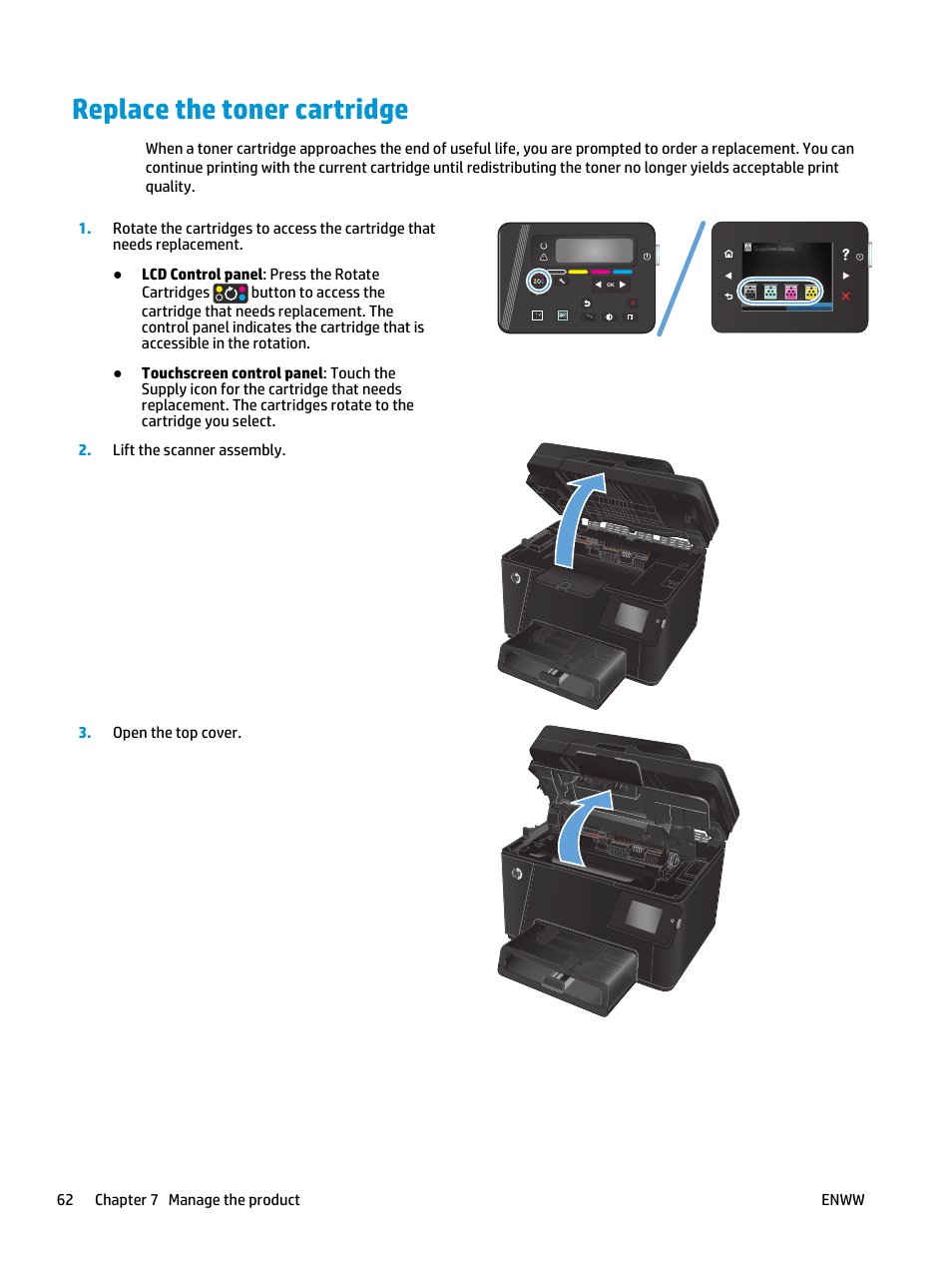 Replace the toner cartridge | HP Color LaserJet Pro MFP M177fw User