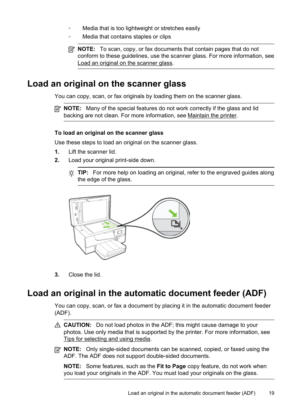 Load an original on the scanner glass | HP Officejet 6700 Premium e-All