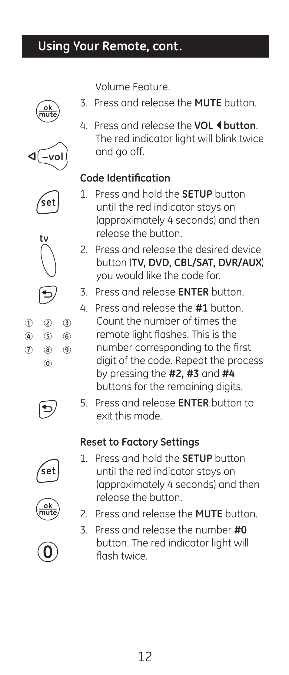 Using your remote, cont | GE 24993-v2 GE Universal Remote Control User