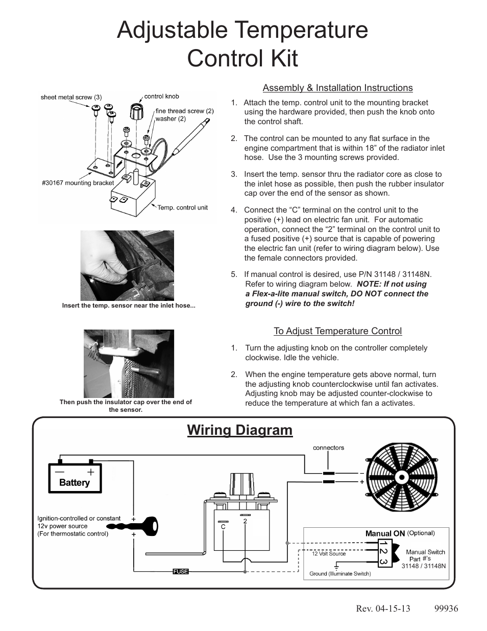 Flex A Lite Fan Controller Wiring Diagram Wiring Diagrams
