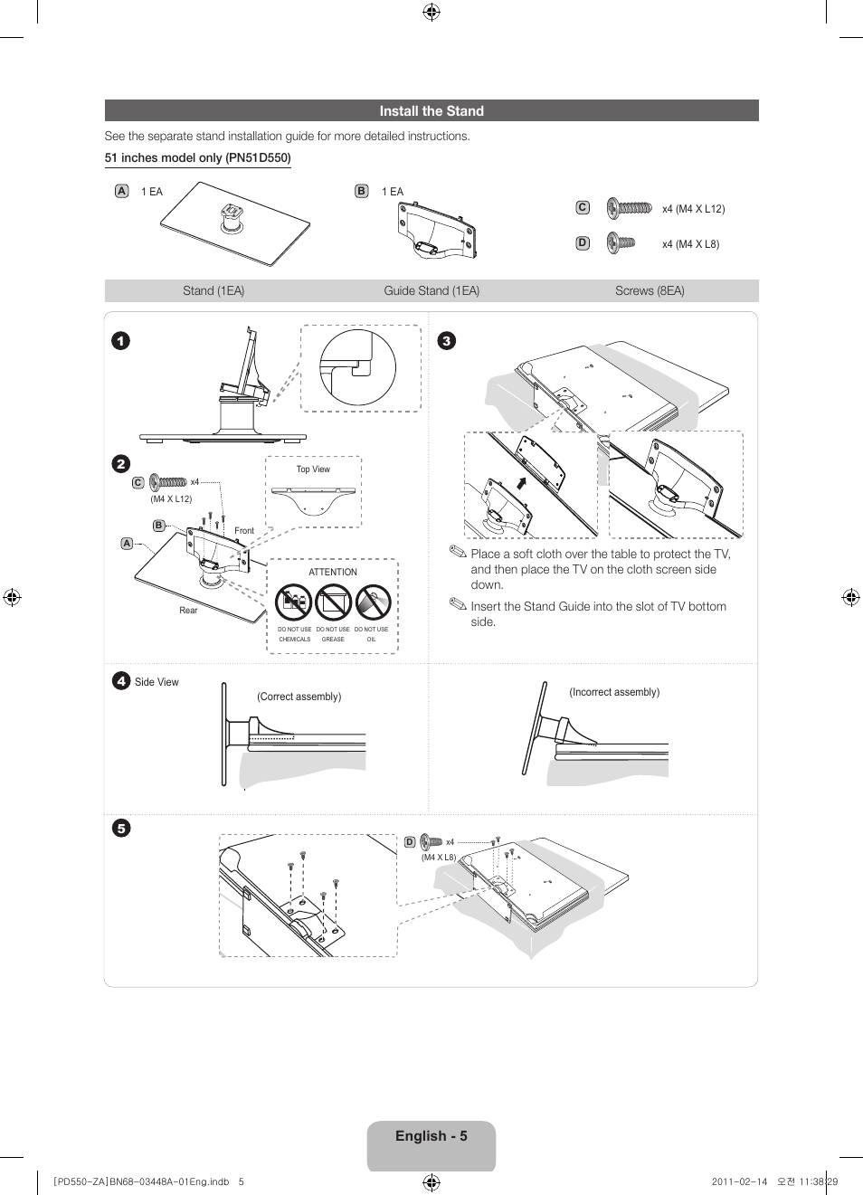 Samsung PN51D550C1FXZA User Manual | Page 5 / 22 | Also for: PN59D550C1FXZA