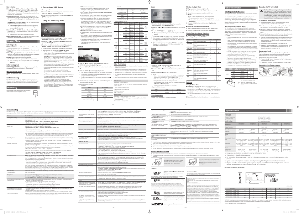 Samsung UN55EH6000FXZA User Manual | Page 2 / 2 | Also for