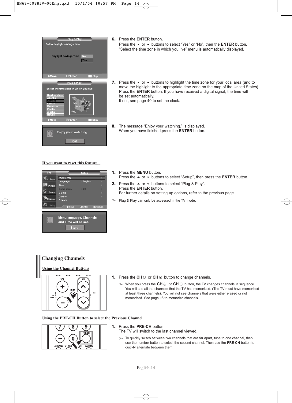 Changing channels | Samsung LNS3238DX-XAA User Manual | Page 16 / 182