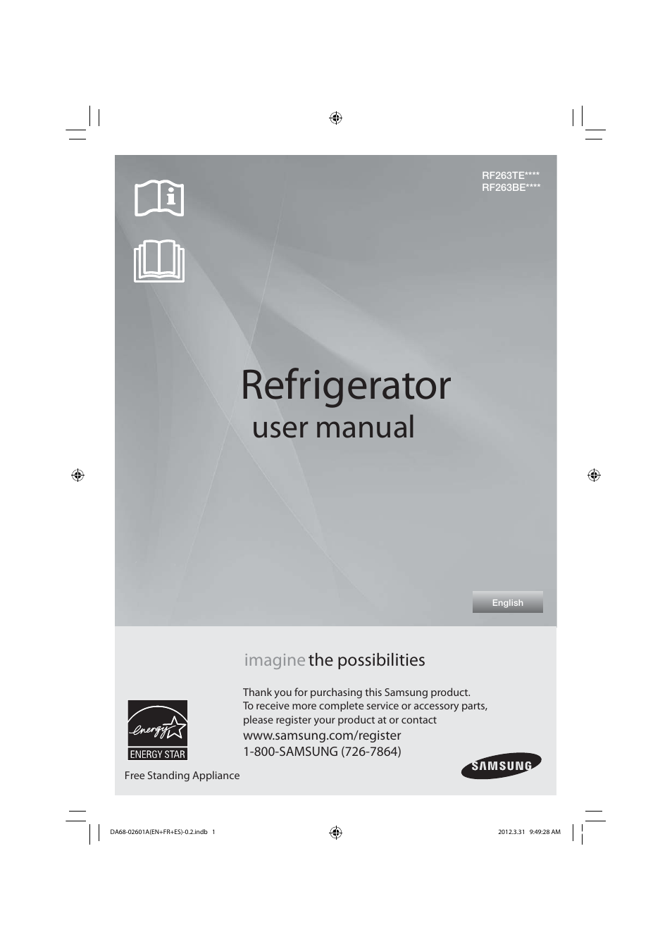 Samsung RF263TEAEBC-AA User Manual | 92 pages | Also for: RF263BEAESR