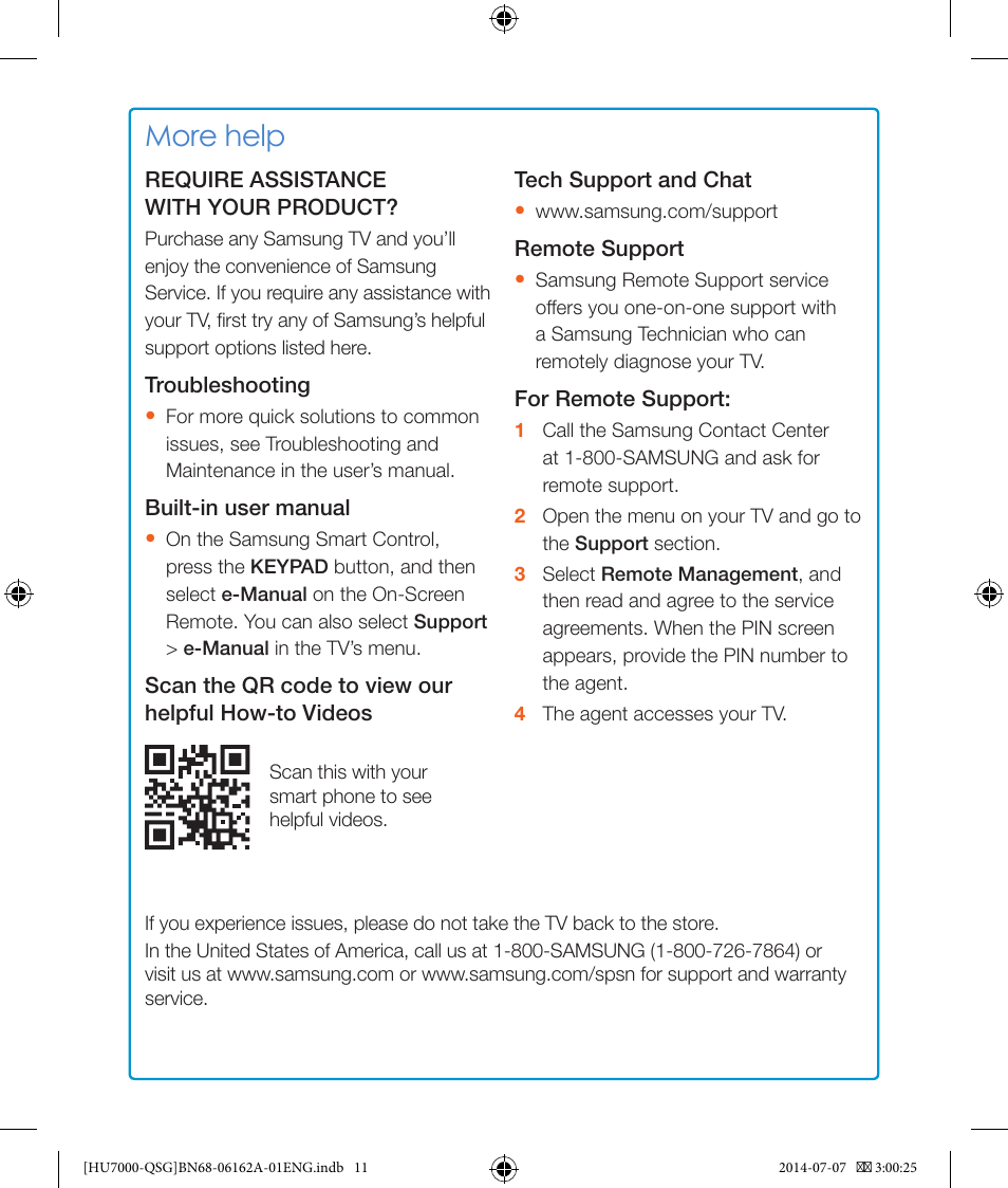 More help | Samsung UN50HU6950FXZA User Manual | Page 11 / 12