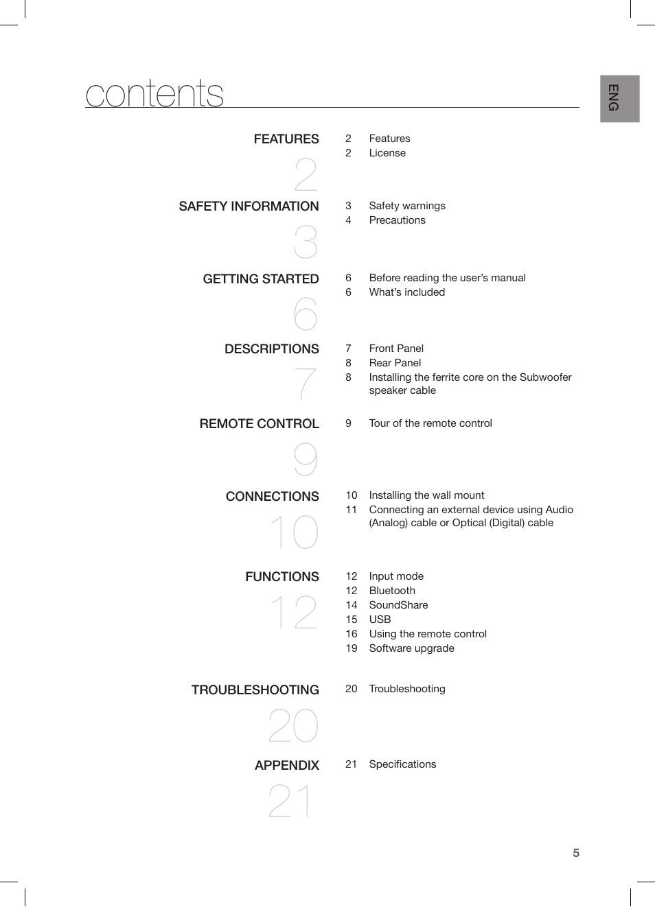 Samsung HW-FM35-ZA User Manual | Page 5 / 23