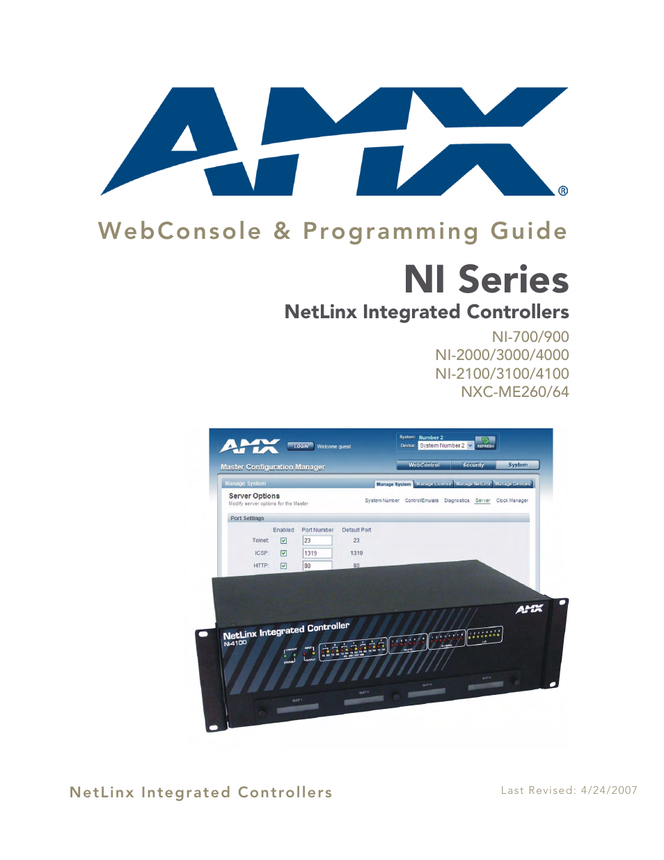 AMX NI-2100/3100/4100 User Manual | 154 pages | Also for: NI-700/900
