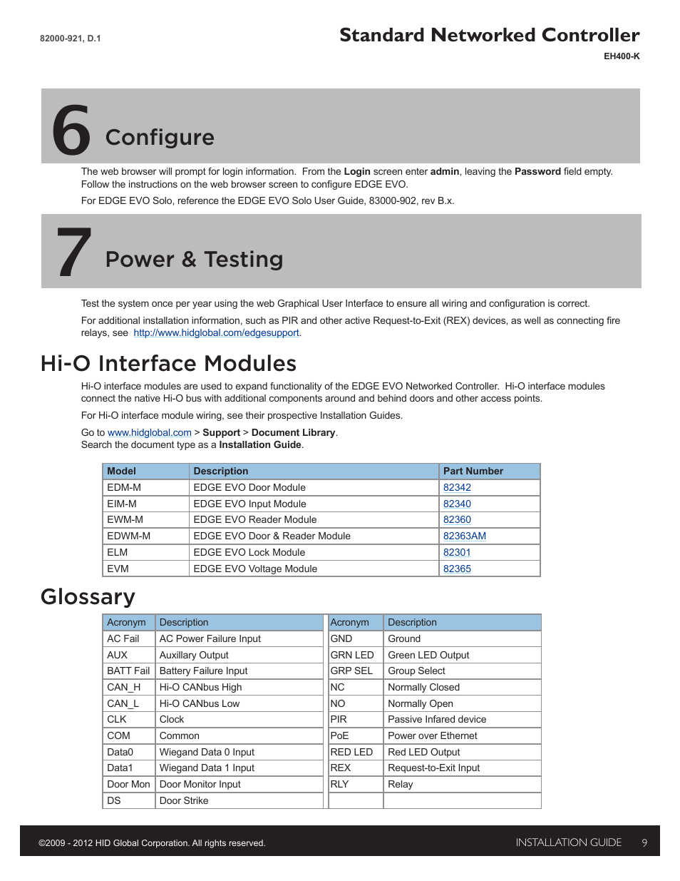 6 configure, 7 power &amp; testing, Hio interface modules
