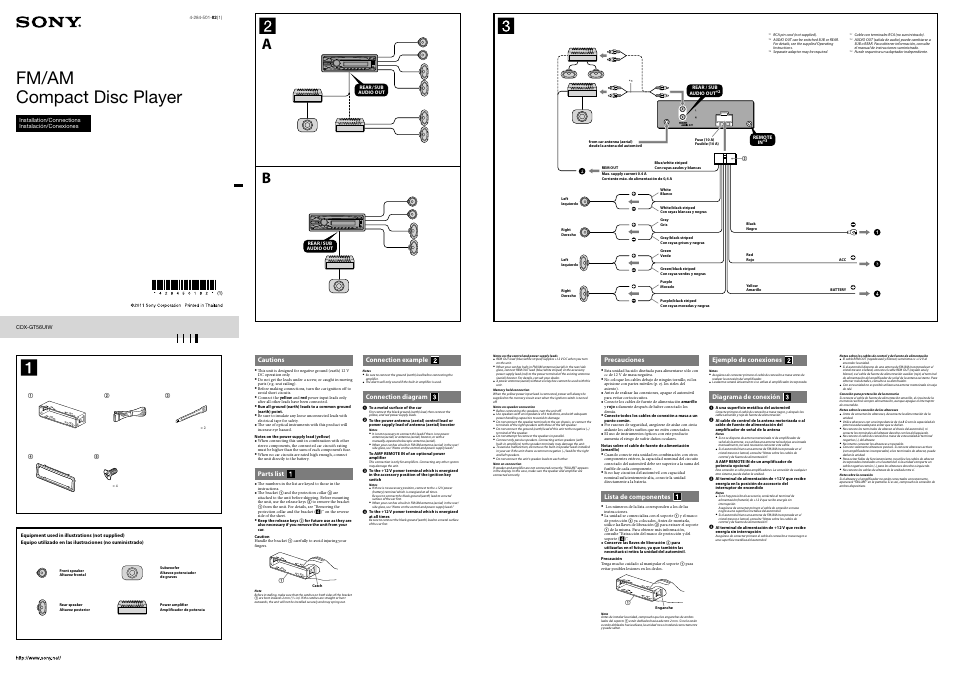 sony cdx gt56uiw user manual 2 pages original mode Sony Cdx M600 Wiring-Diagram sony cdx gt56uiw user manual 2 pages