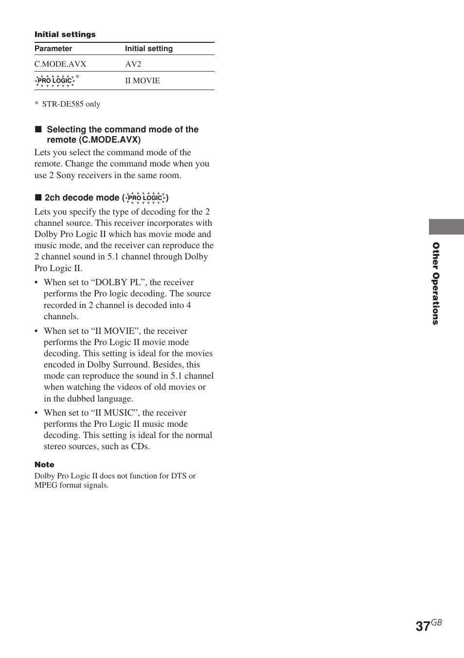 Sony STR-DE585 User Manual | Page 37 / 56 | Also for: STR-DE485, RM-U306