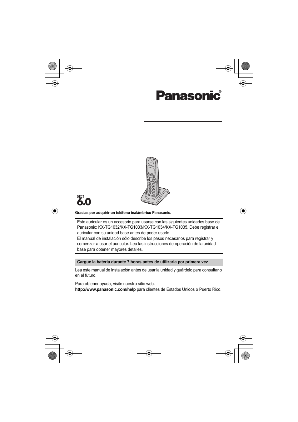 Kx-tga101, Manual de instalación | Panasonic KX-TGA101S User Manual