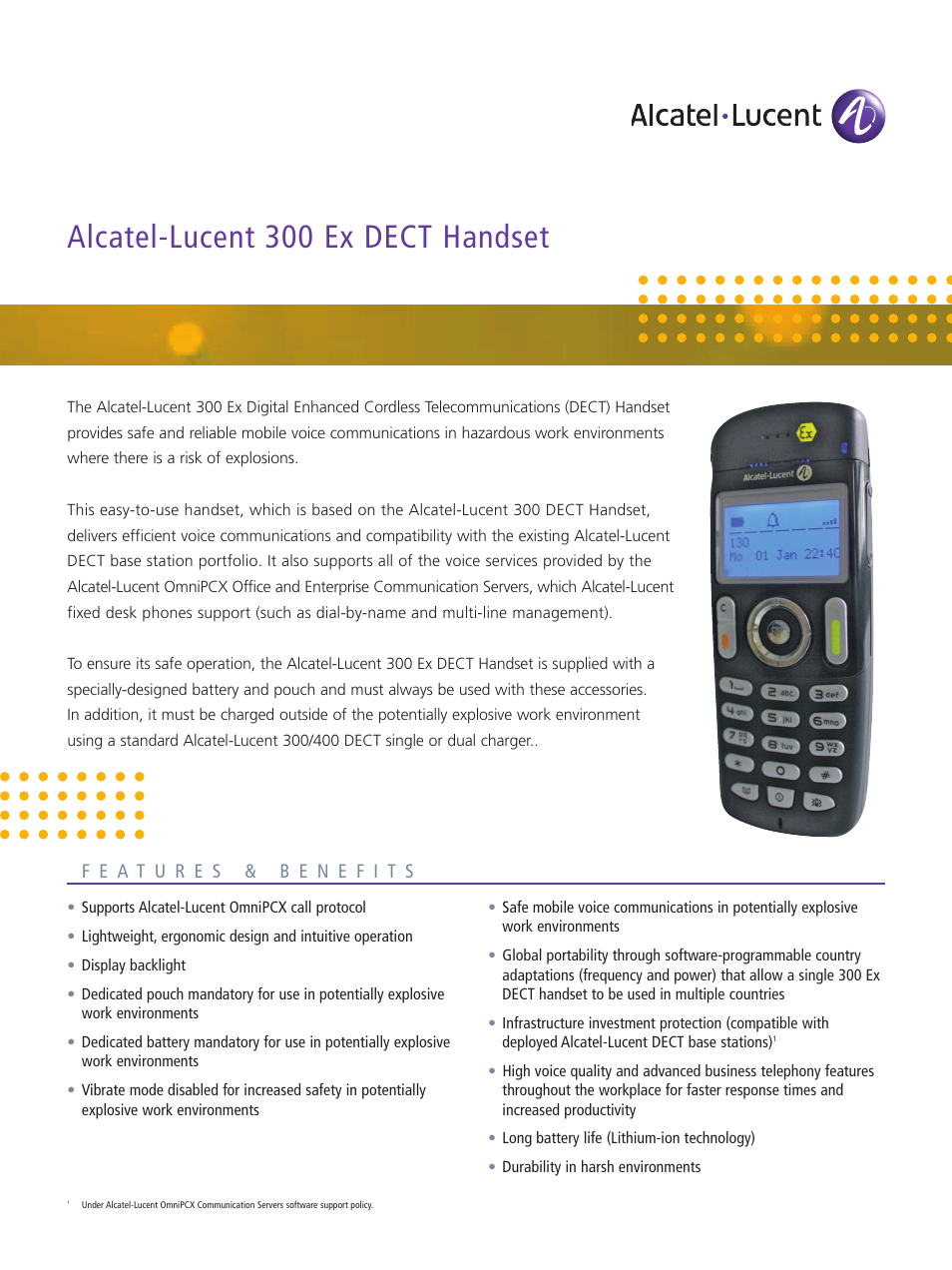 Alcatel-Lucent 300 Ex User Manual | 2 pages