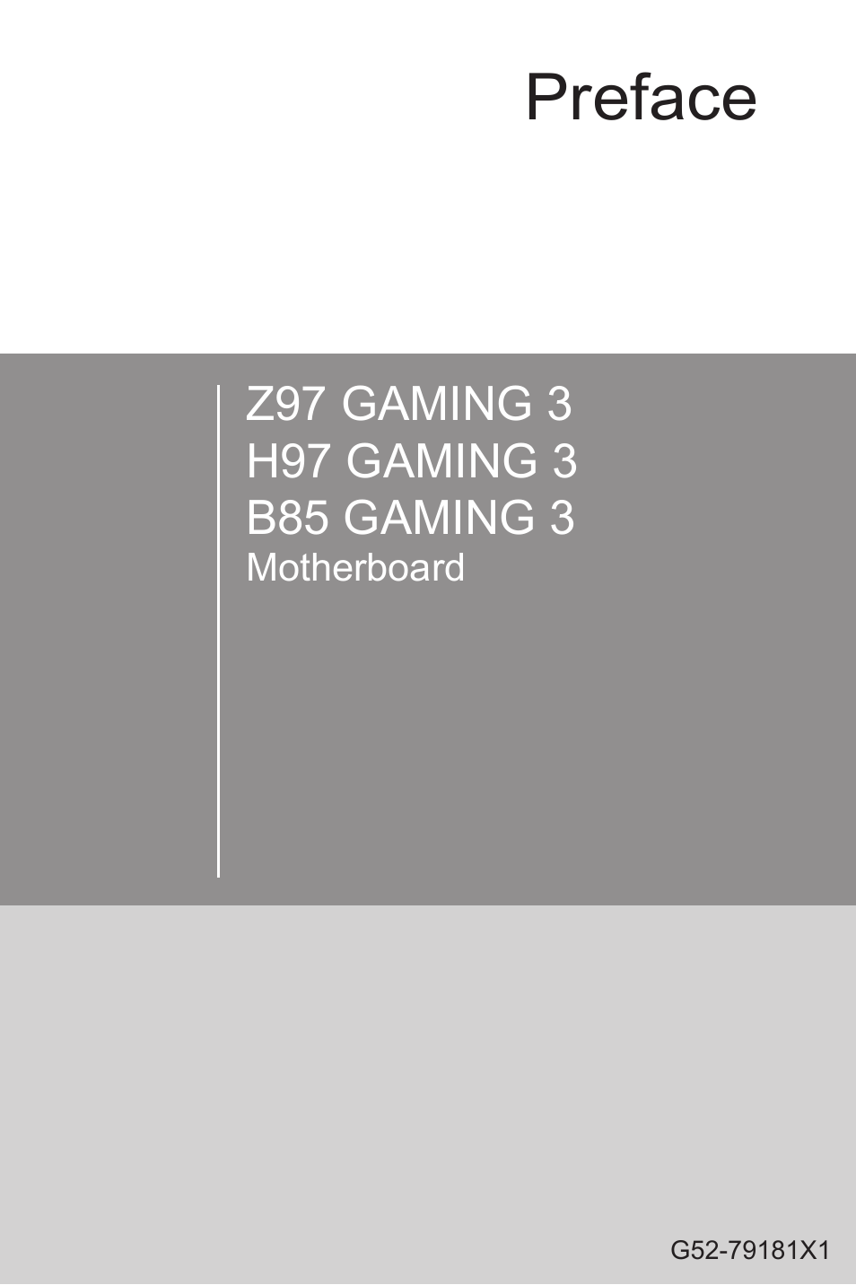 MSI H97 GAMING 3 Manual User Manual | 112 pages | Also for: Z97 GAMING