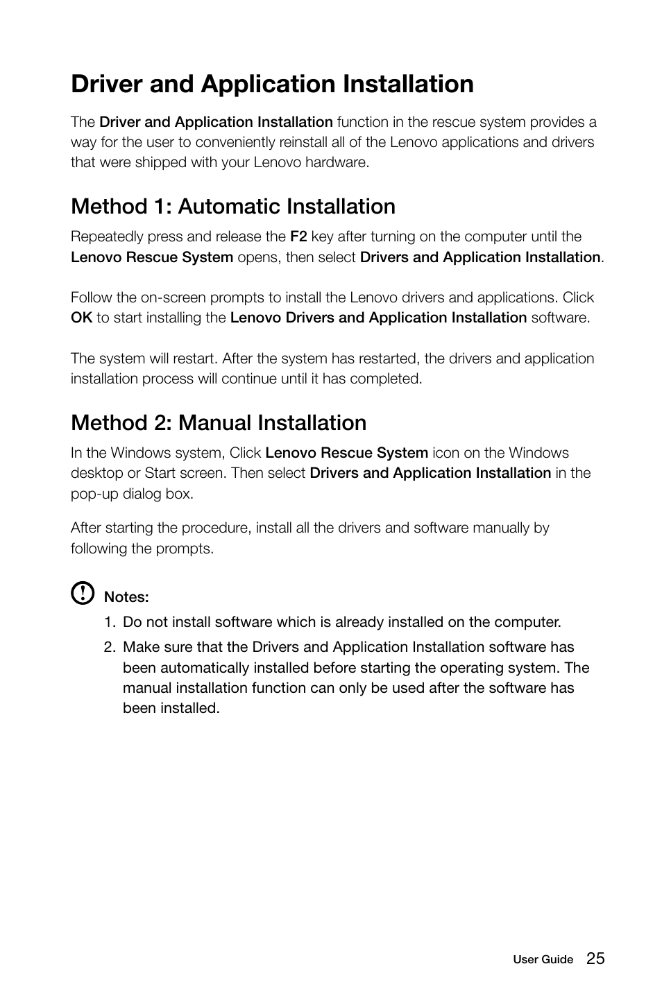 Driver and application installation, Method 1: automatic installation