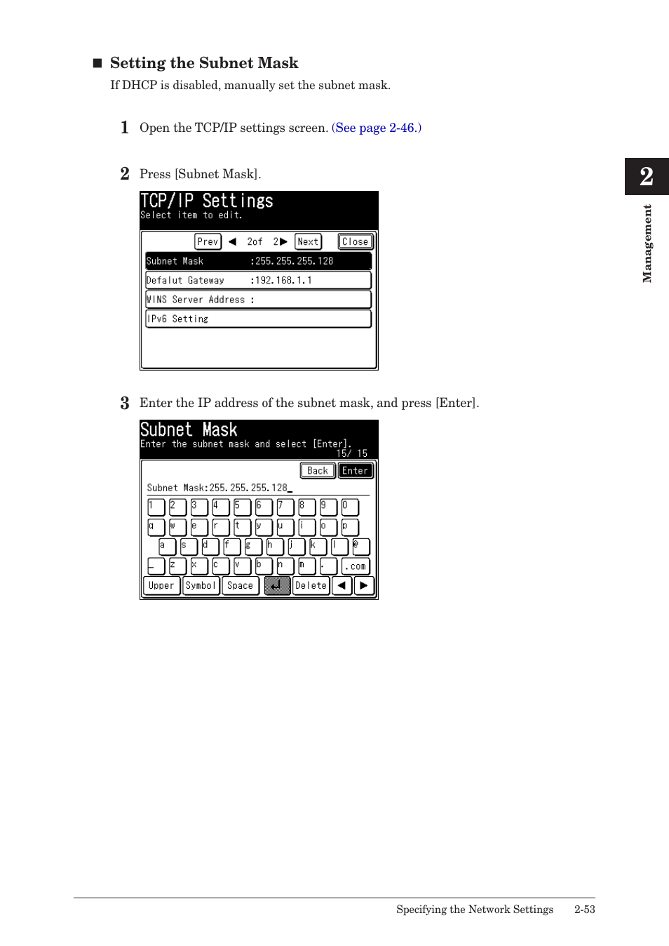 Setting the subnet mask | Konica Minolta bizhub 25 User Manual | Page