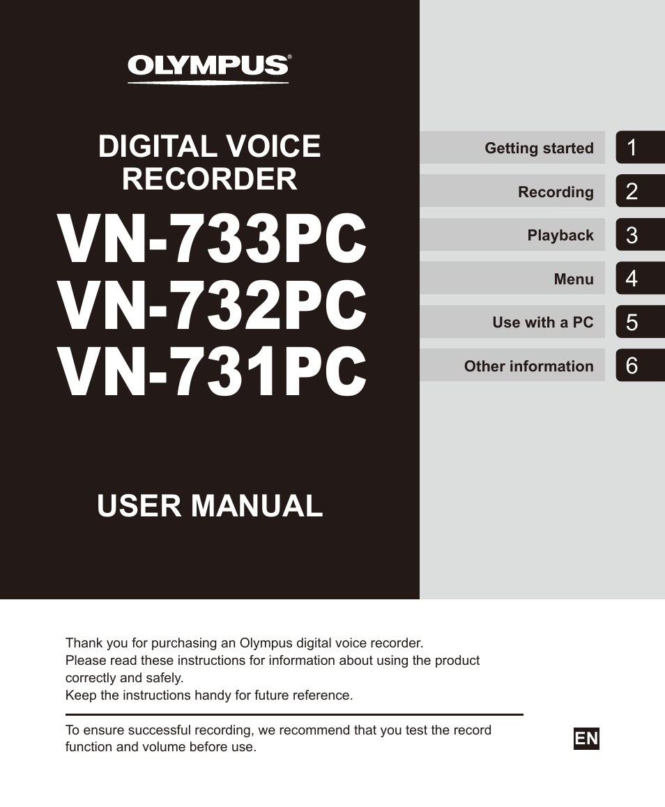 Olympus Digital Voice Recorder User Manual