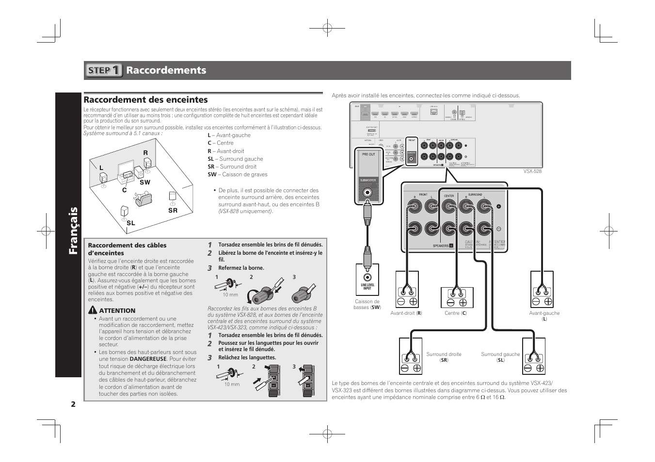 Amplificateur av, Guide rapide, Français | Pioneer VSX-528-S User