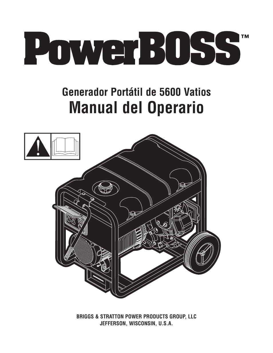 Manual del operario, Generador portátil de 5600 vatios | Briggs
