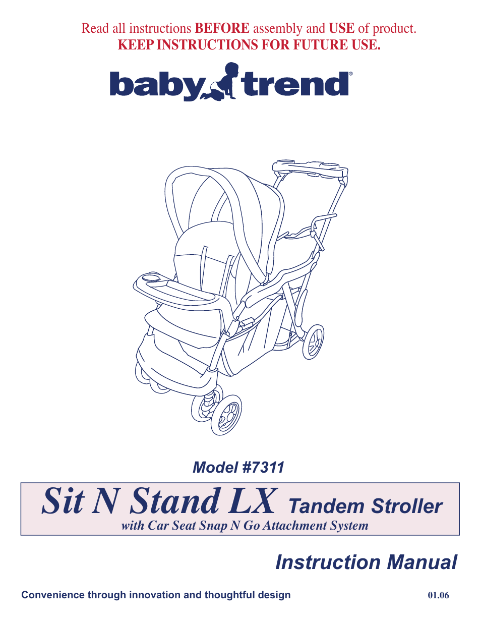 Baby Trend 7311 User Manual | 19 pages | Also for: 7311LX - SIT N ...