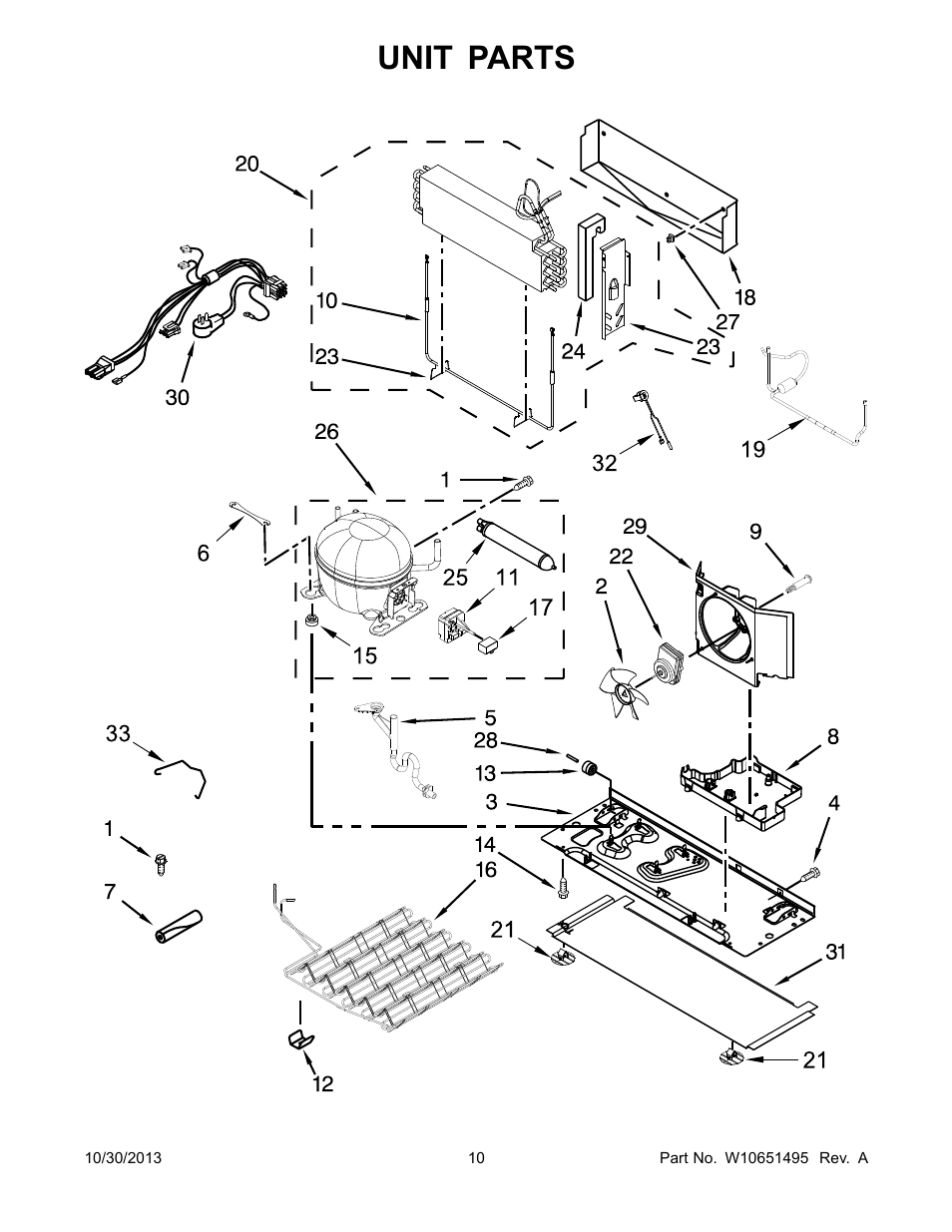 Unit, Unit parts | Whirlpool WRF736SDAM User Manual | Page 10 / 22
