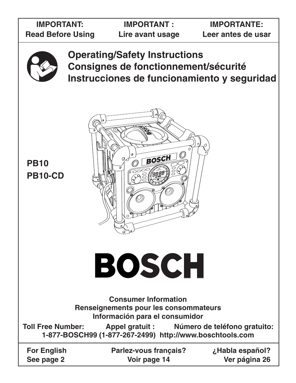 Bosch PB10-CD User Manual | 40 pages | Also for: PB10