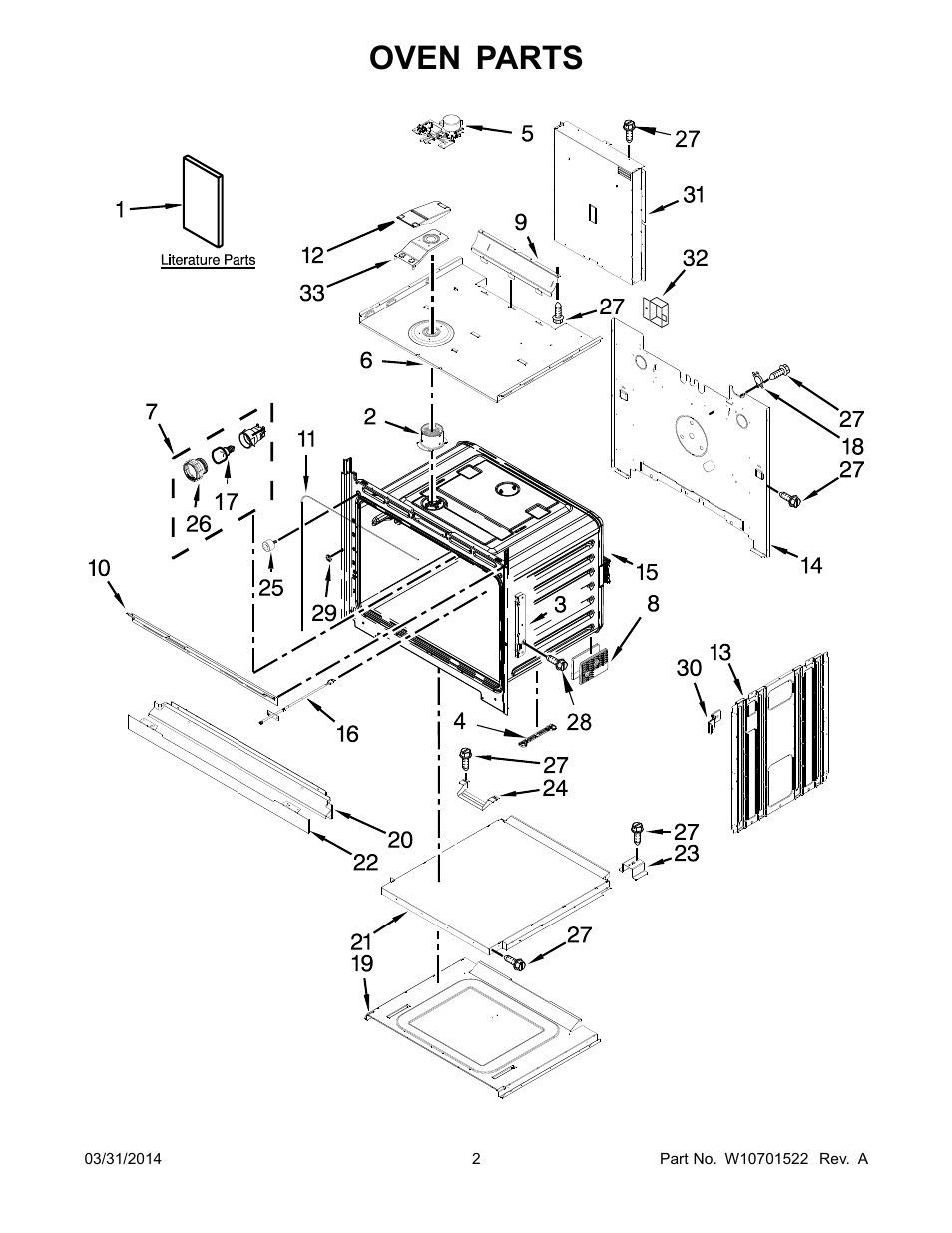 Oven parts | Whirlpool WOS92EC7AS User Manual | Page 2 / 10
