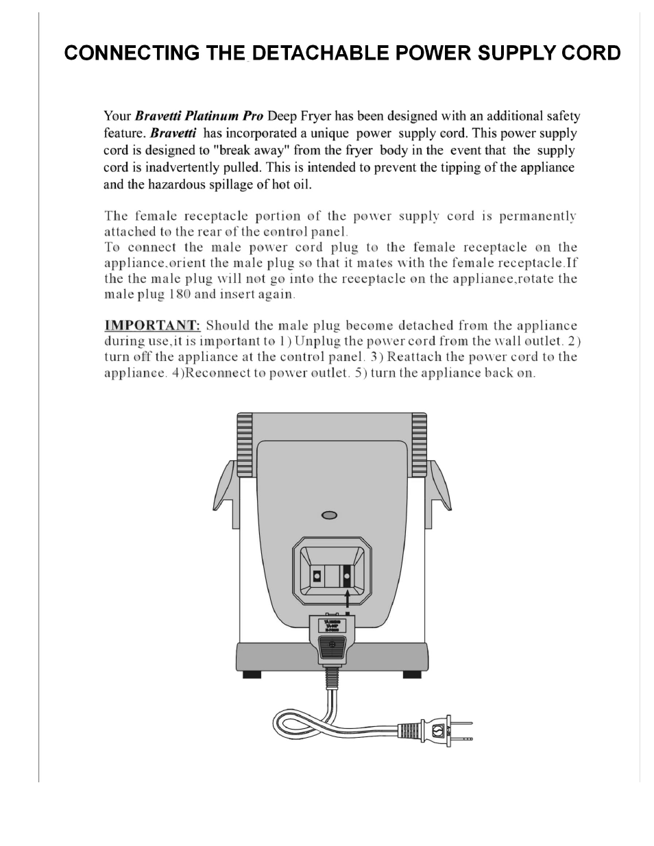 Bravetti PROFESSIONAL DEEP FRYER EP165 User Manual | Page 6 / 15