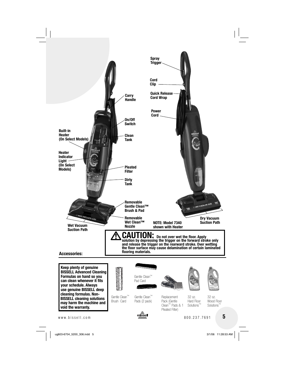 Caution | Bissell 5200 User Manual | Page 5 / 12