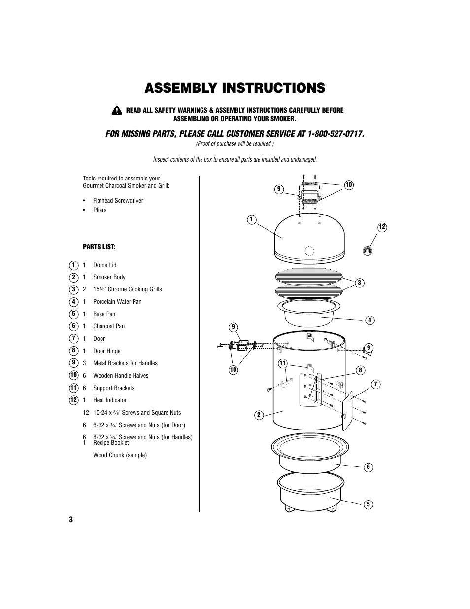 Assembly instructions | Brinkmann Smoker User Manual | Page 4 / 12