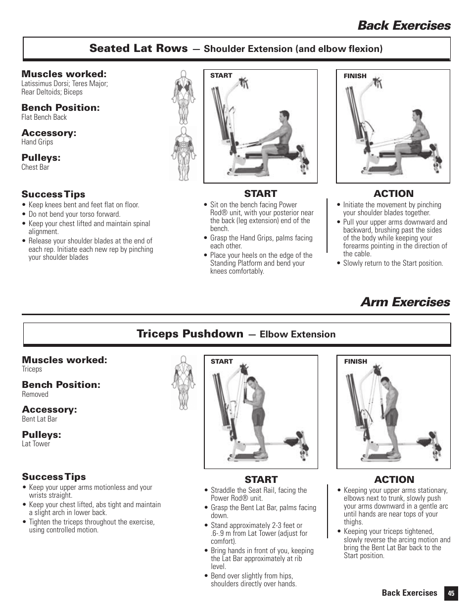 Bowflex Motivator 2 Exercise Chart