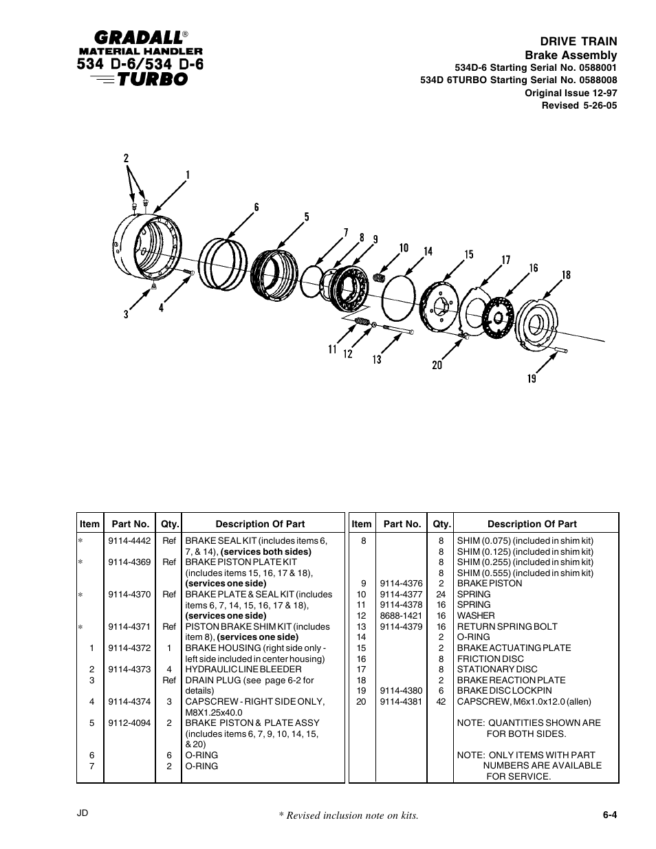 Drive train brake assembly | Gradall 534D-6T Parts Manual User Manual