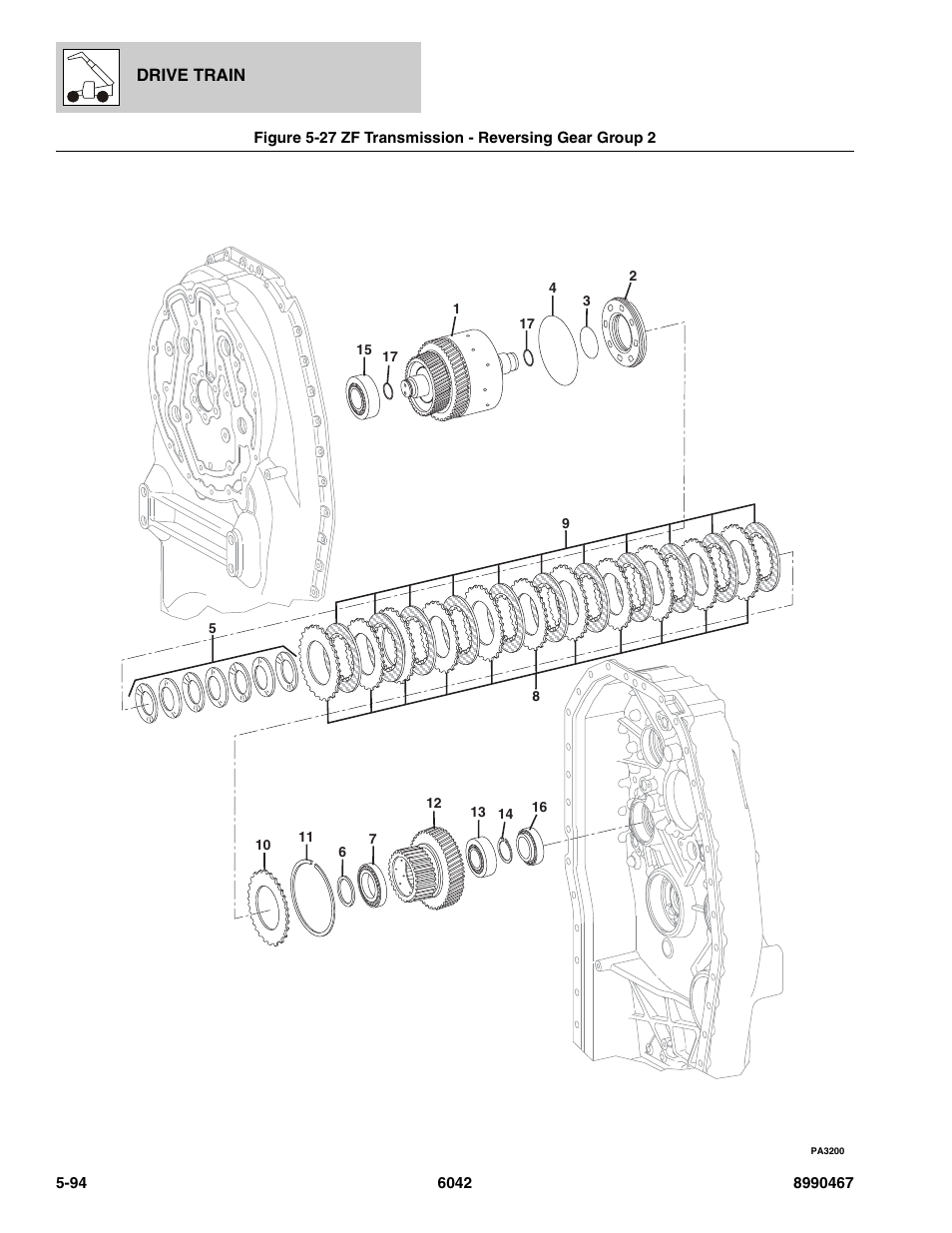 Zf transmission - reversing gear group 2 -94, Oup 2, (see figure 5-27