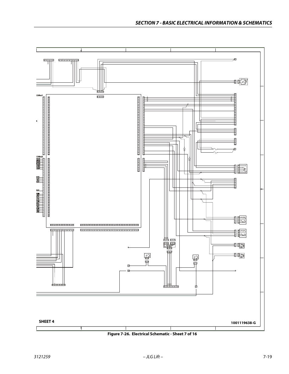 Electrical schematic - sheet 7 of 16 -19, Sheet 4 | JLG 340AJ Service