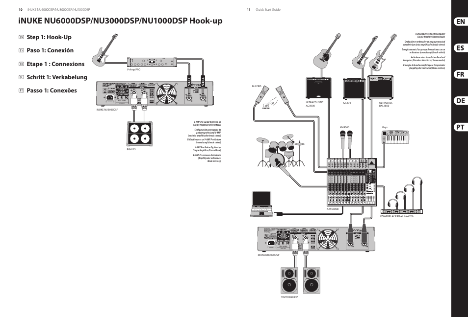 Step 1: hook-up, Paso 1: conexión, Etape 1 : connexions | Behringer