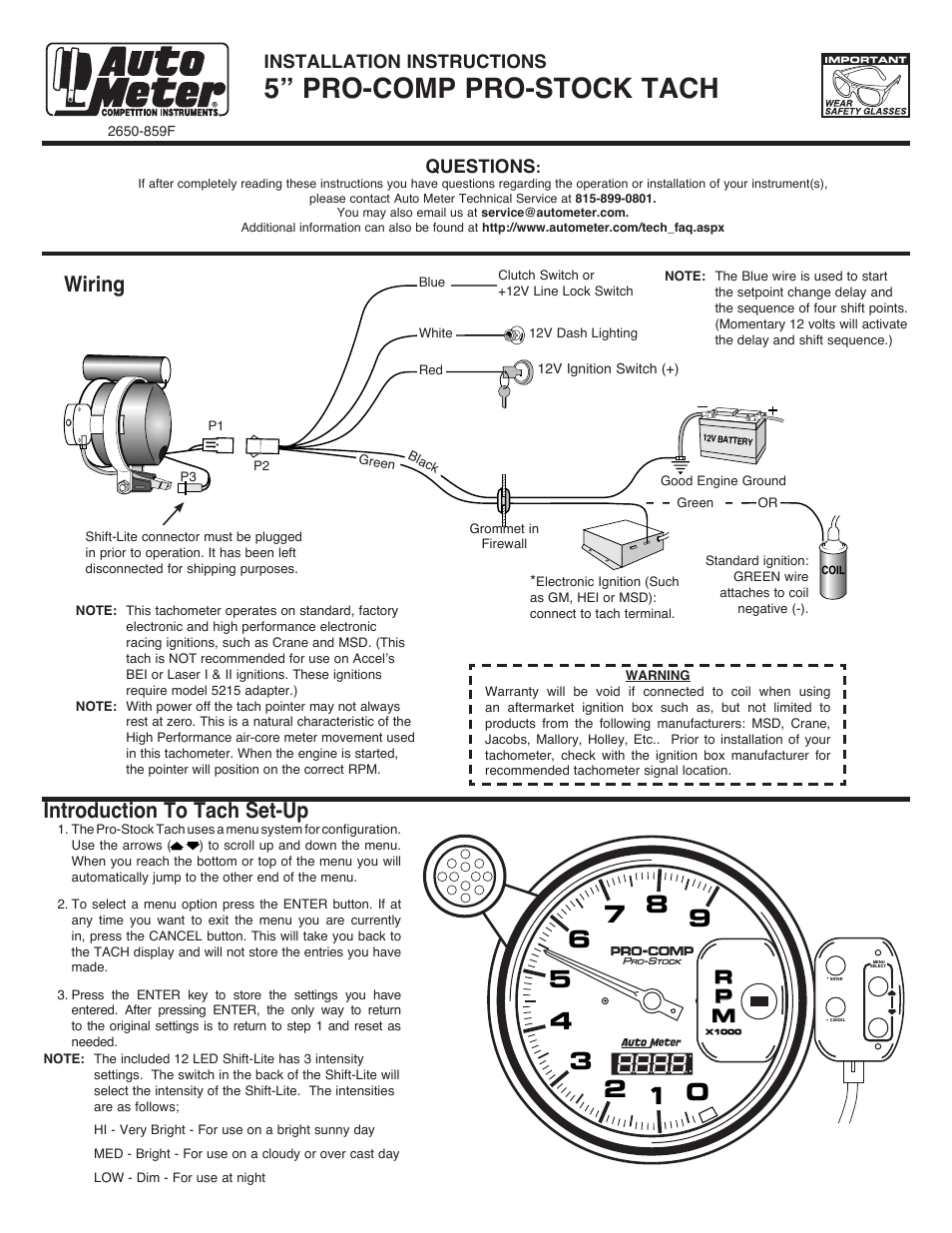 Auto Meter 6834 User Manual