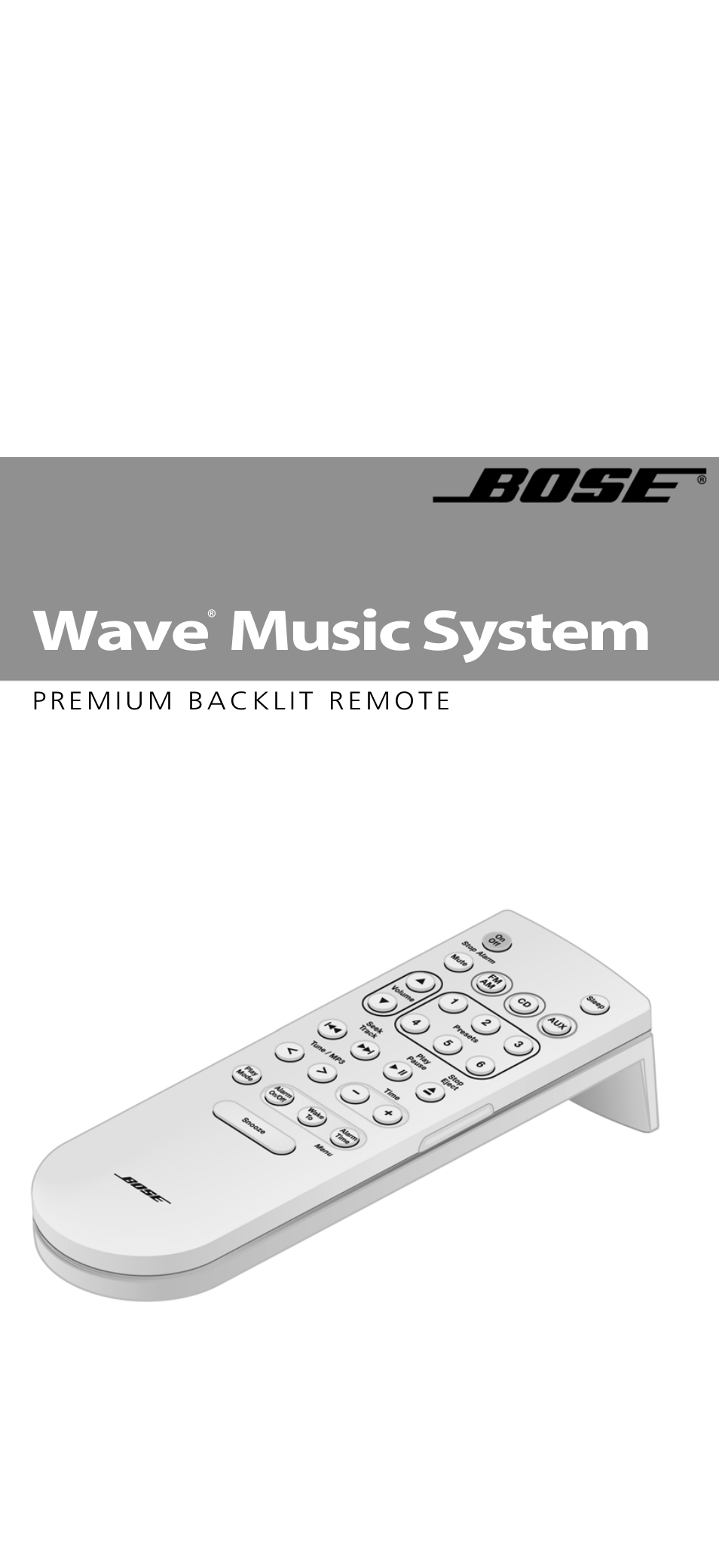 Bose Wave music system premium backlit remote User Manual | 24 pages