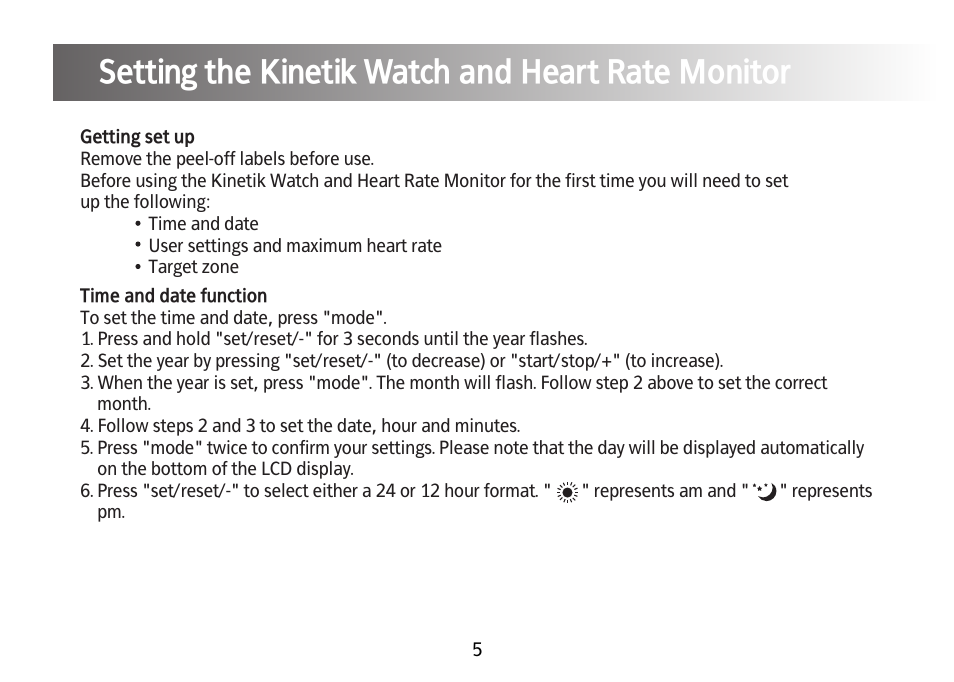kinetik heart rate monitor instructions