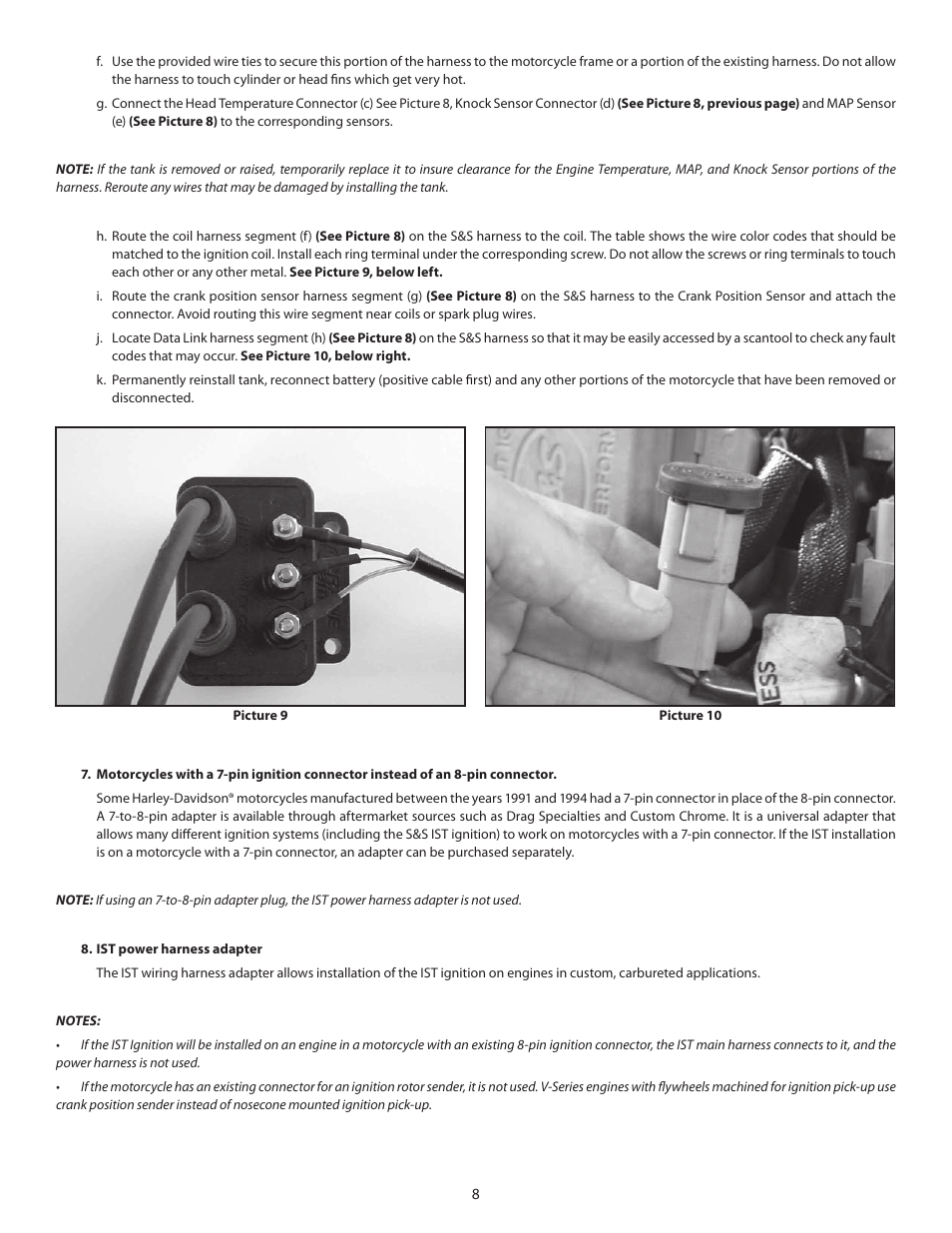 S&S Cycle IST Ignition System for S&S V-Series Engines with Flywheel Machined for Crank Trigger User Manual | Page 8 / 14