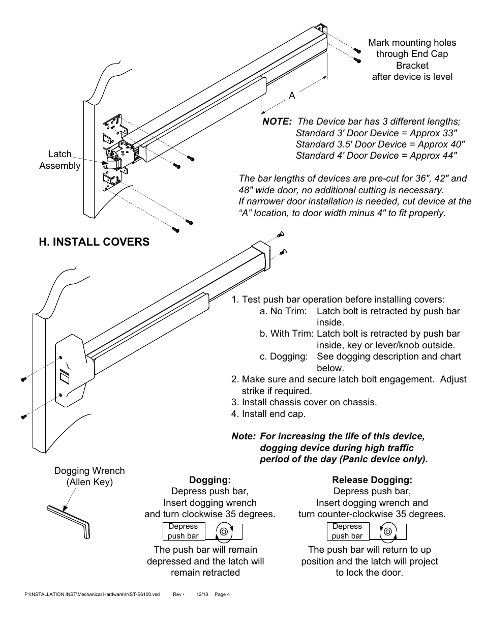 H Install Covers Sdc S6100 Series Reversible Panic Fire