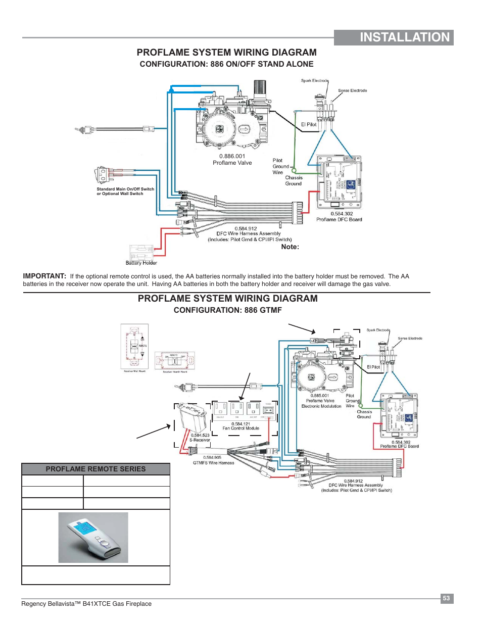 Installation  Proflame System Wiring Diagram