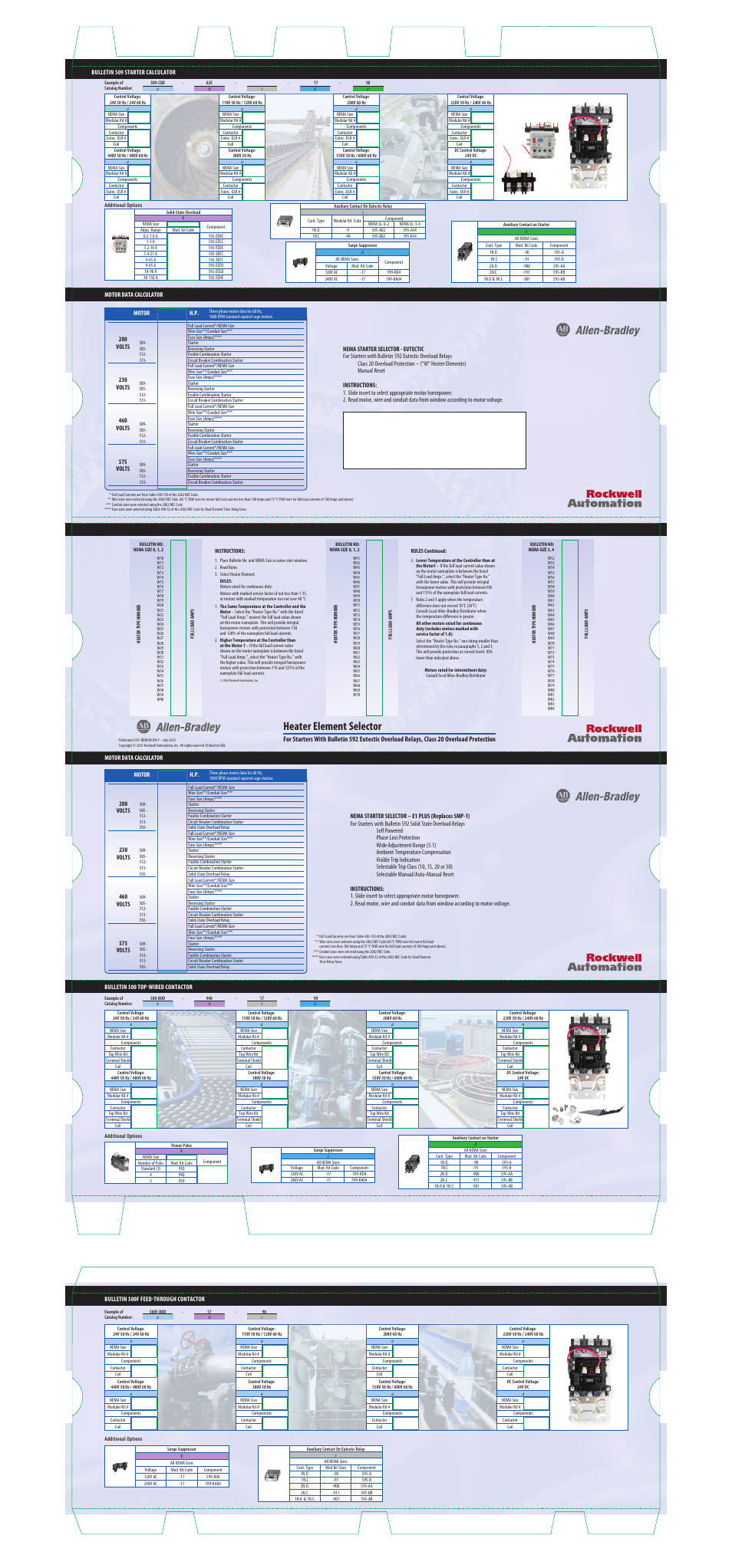 Allen Bradley W Heater Chart