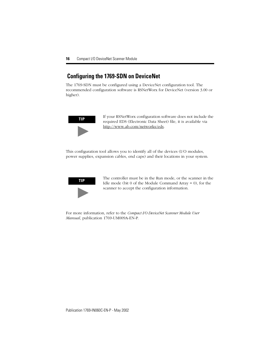 Configuring the 1769-sdn on devicenet | Rockwell Automation 1769-SDN