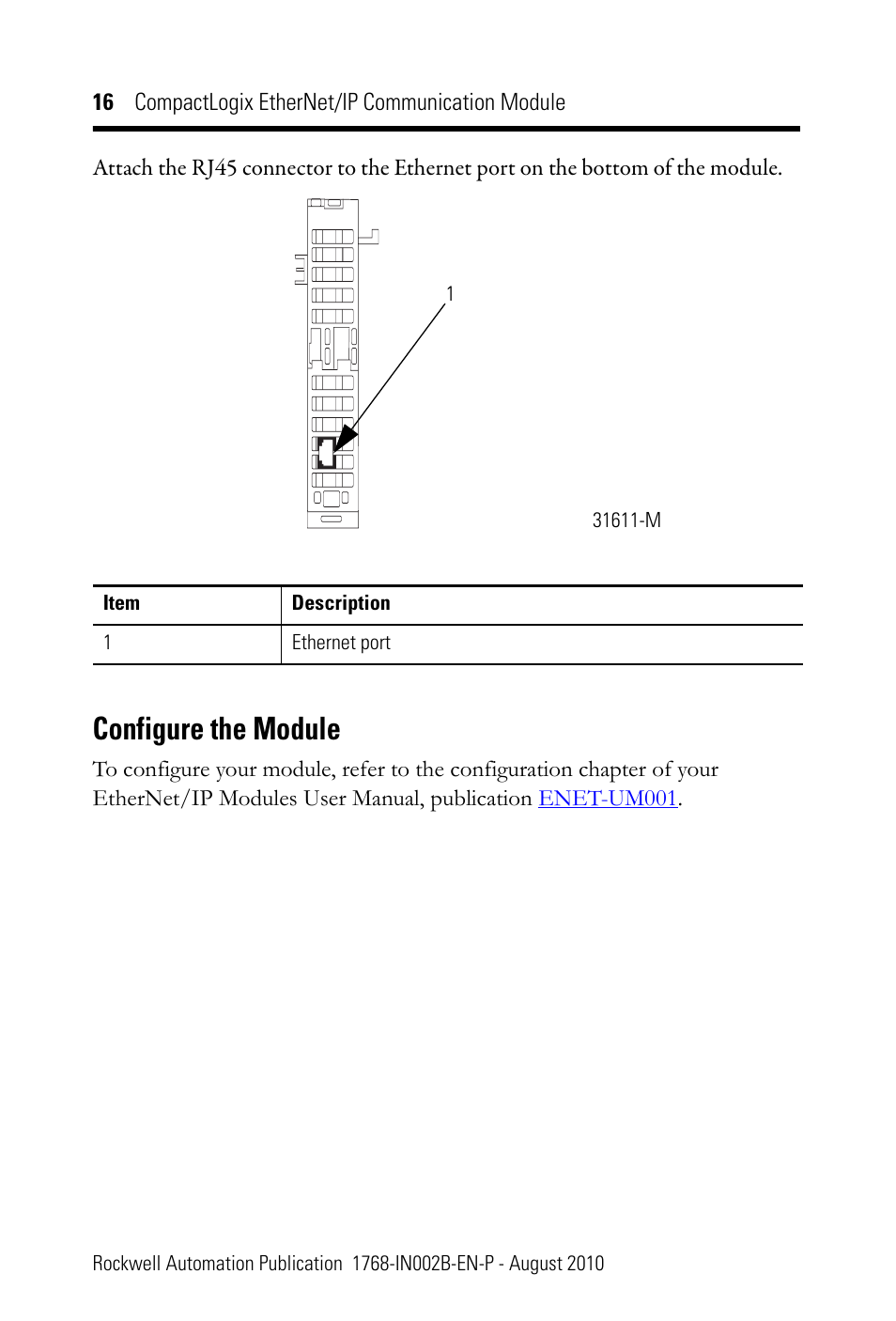 Configure the module | Rockwell Automation 1768-ENBT CompactLogix