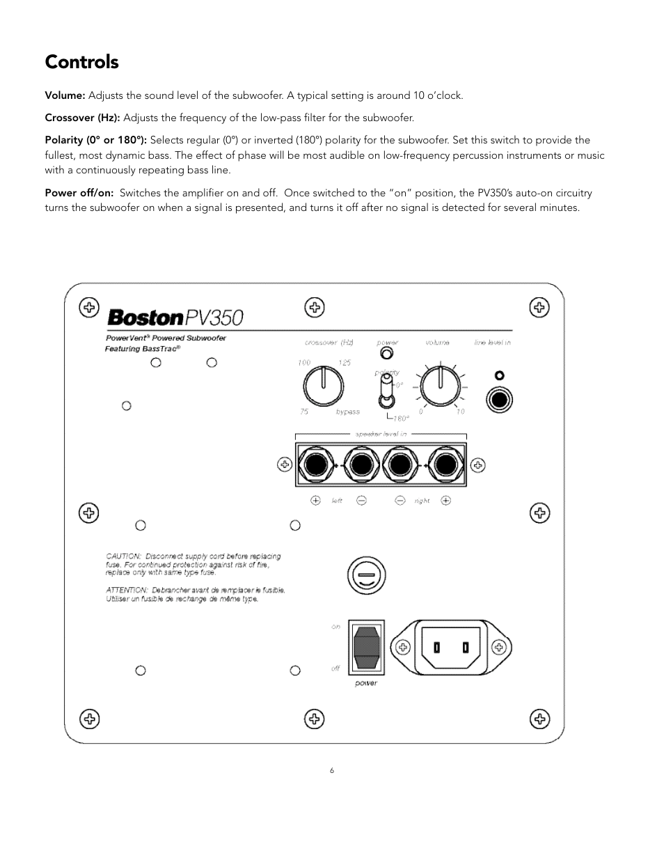 Boston Acoustics PV350 User Manual | Page 6 / 9